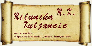 Milunika Kuljančić vizit kartica